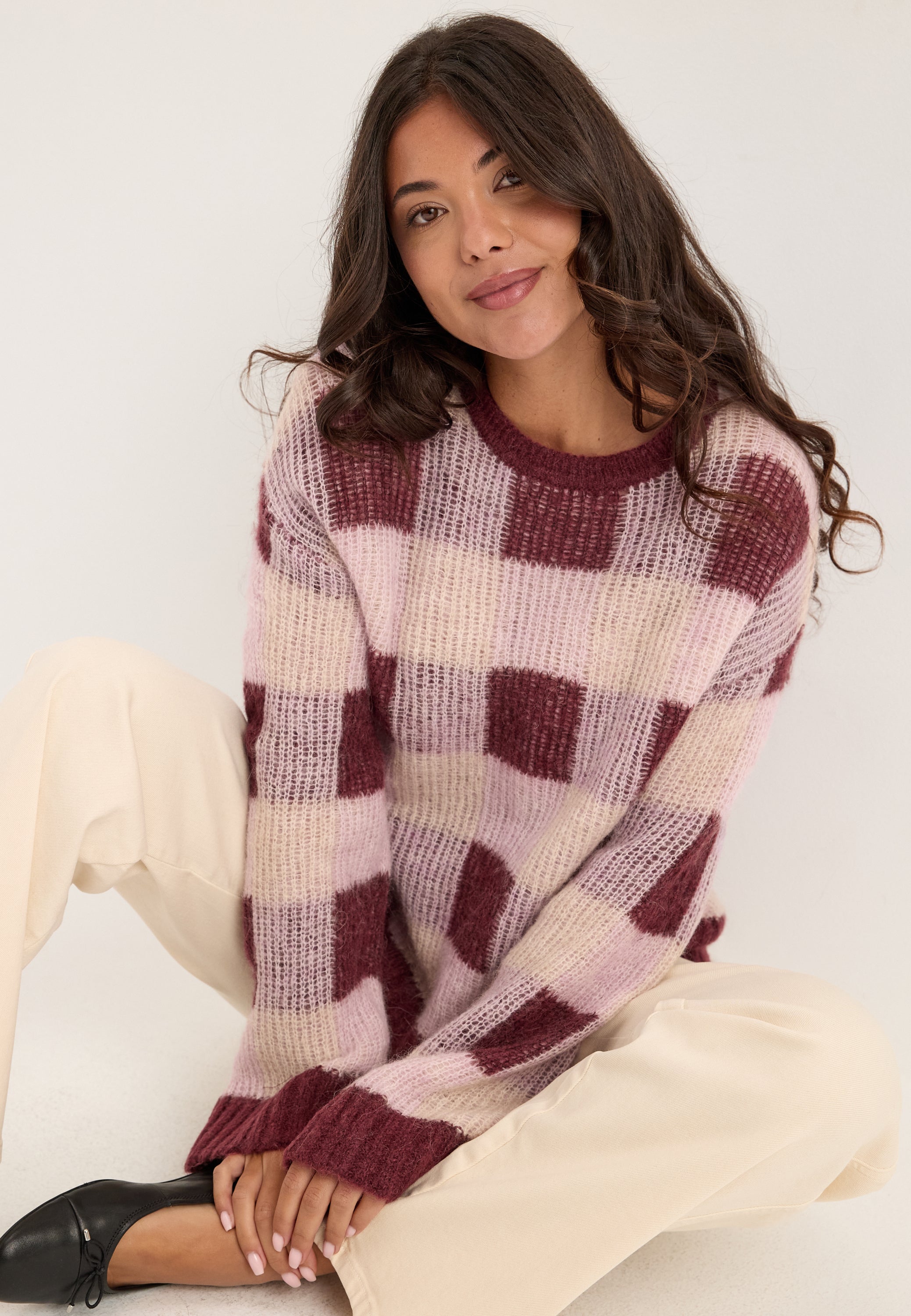 Selected Femme naisten neulepusero Lulu, Tawny Port Winesome Orchi
