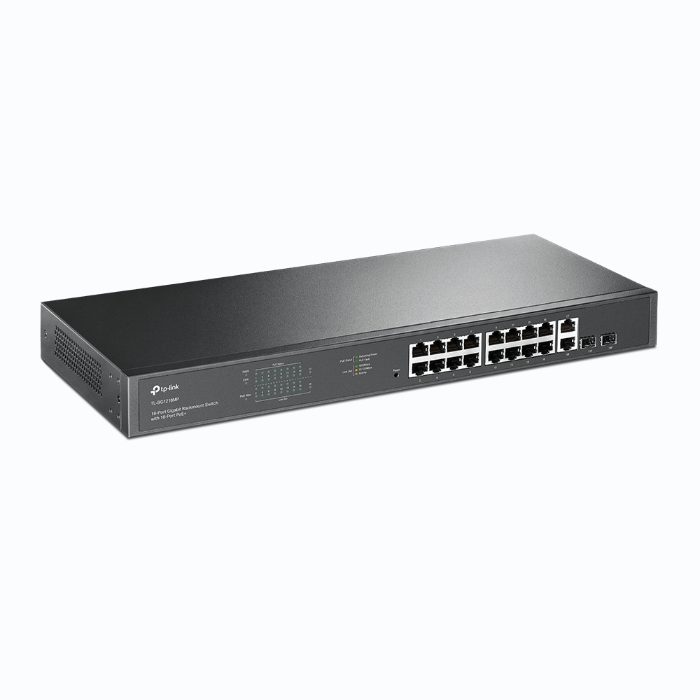 TP-Link TL-SG1218MP 18-Port Gigabit Rackmount Switch with 16 PoE+ (250W)