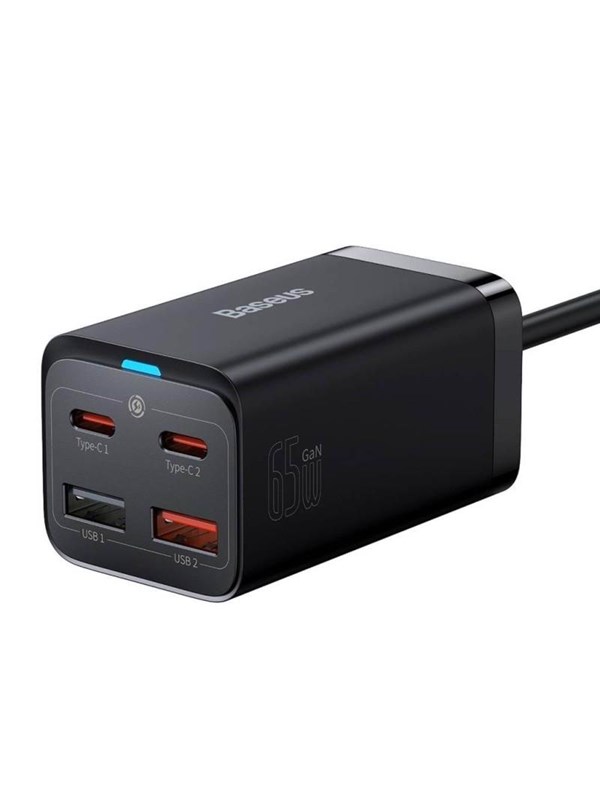 Baseus GaN3 Pro 4 Ports Desktop Charger 2x USB-C 2x USB 65W - Black