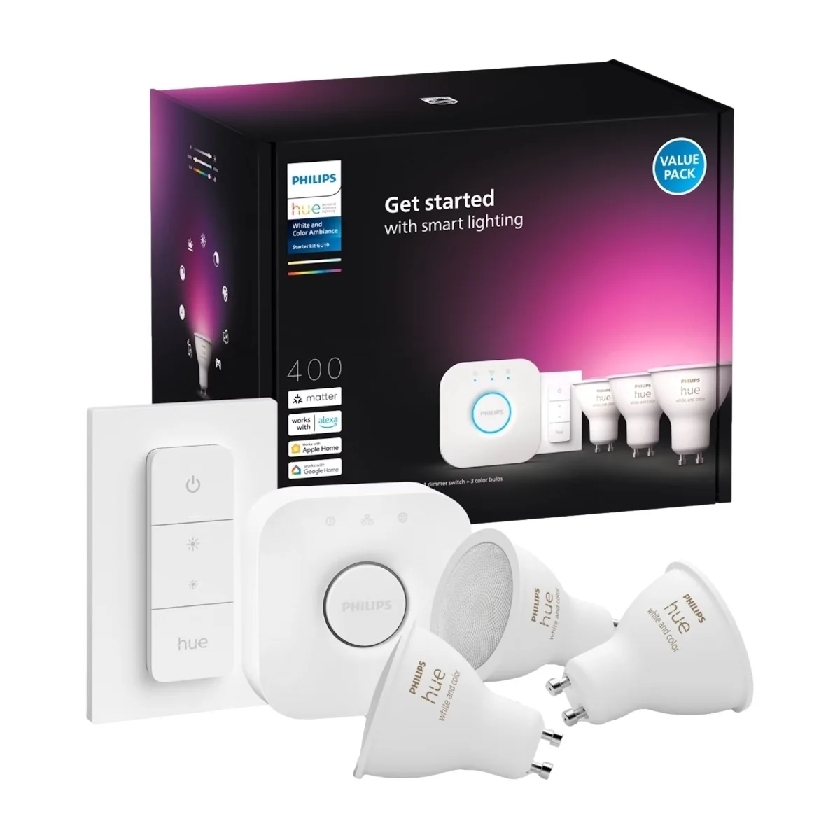 Philips Hue White and Color Ambiance -aloituspakkaus - GU10
