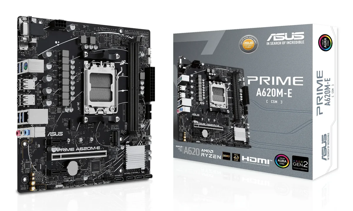 ASUS PRIME A620M-E-CSM Emolevy - AMD A620 - AMD AM5 - DDR5 RAM - Micro-ATX