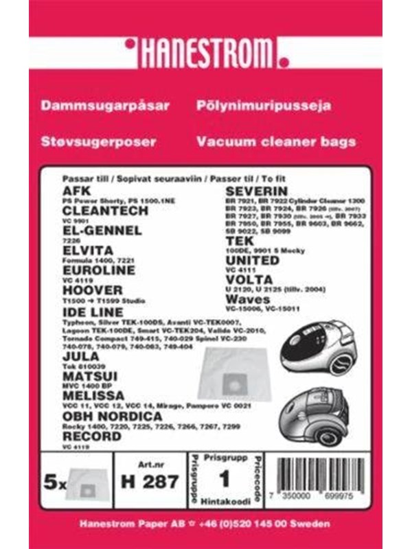 Haneström Pölypussit, mikrokuitu, 5kpl.  DU12096 Vastaa: N/A