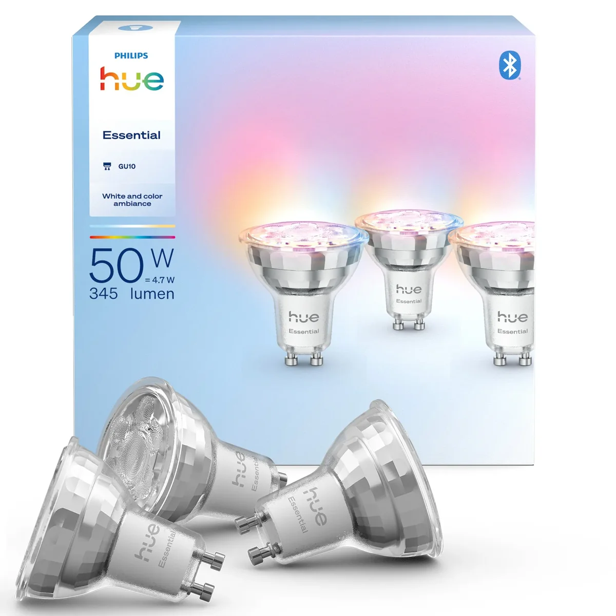 Philips Hue Essential GU10 3-pack - Älykäs kohdelamppu, valkoinen