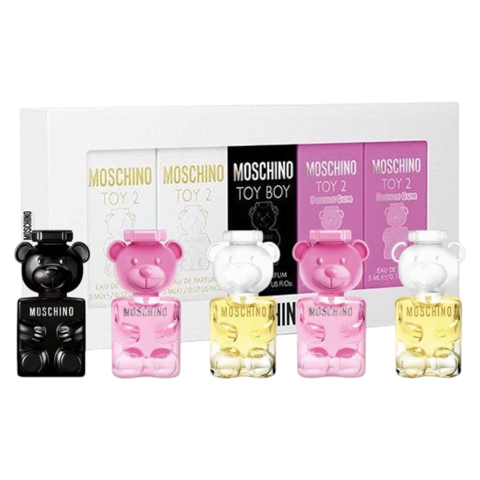 Moschino Moschino Setti: Toy 2 Bubble Gum Eau de Parfum unisex 2 kpl 5 ml + Toy 2 Eau de Parfum unisex 2 kpl 5 ml + Toy Boy Eau de Parfum unisex 5 ml