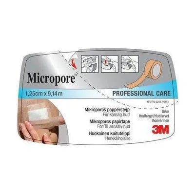 Micropore Kuituteippi ruskea katkokela 1 rulla 12,5 mm x 9,14 m