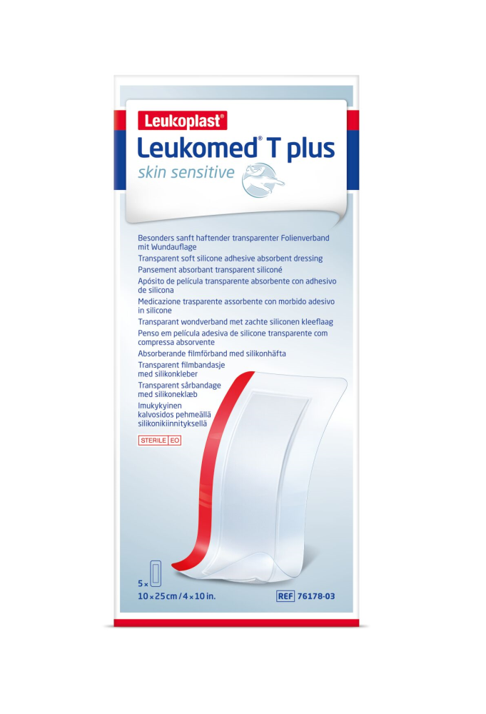 Leukomed T Plus Skin Sensitive 10 x 25 cm steriili haavasidos 5 kpl