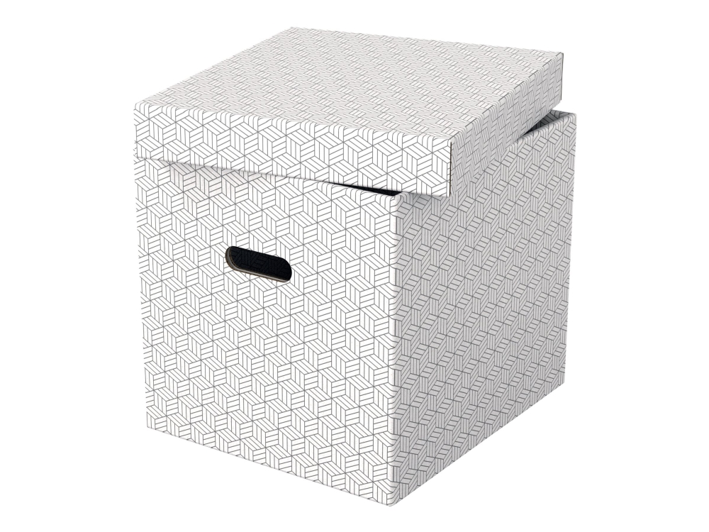Esselte Home säilytyslaatikko Cube harmaa, 3kpl/pkt, Kartonki, Valkoinen, 320 mm, 315 mm, 365 mm, 850 g