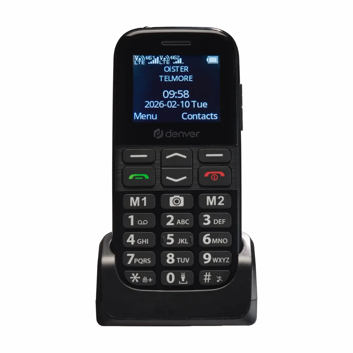 4G-puhelin seniorille, jossa on hätäpainike, kaksois-SIM, FM-radio