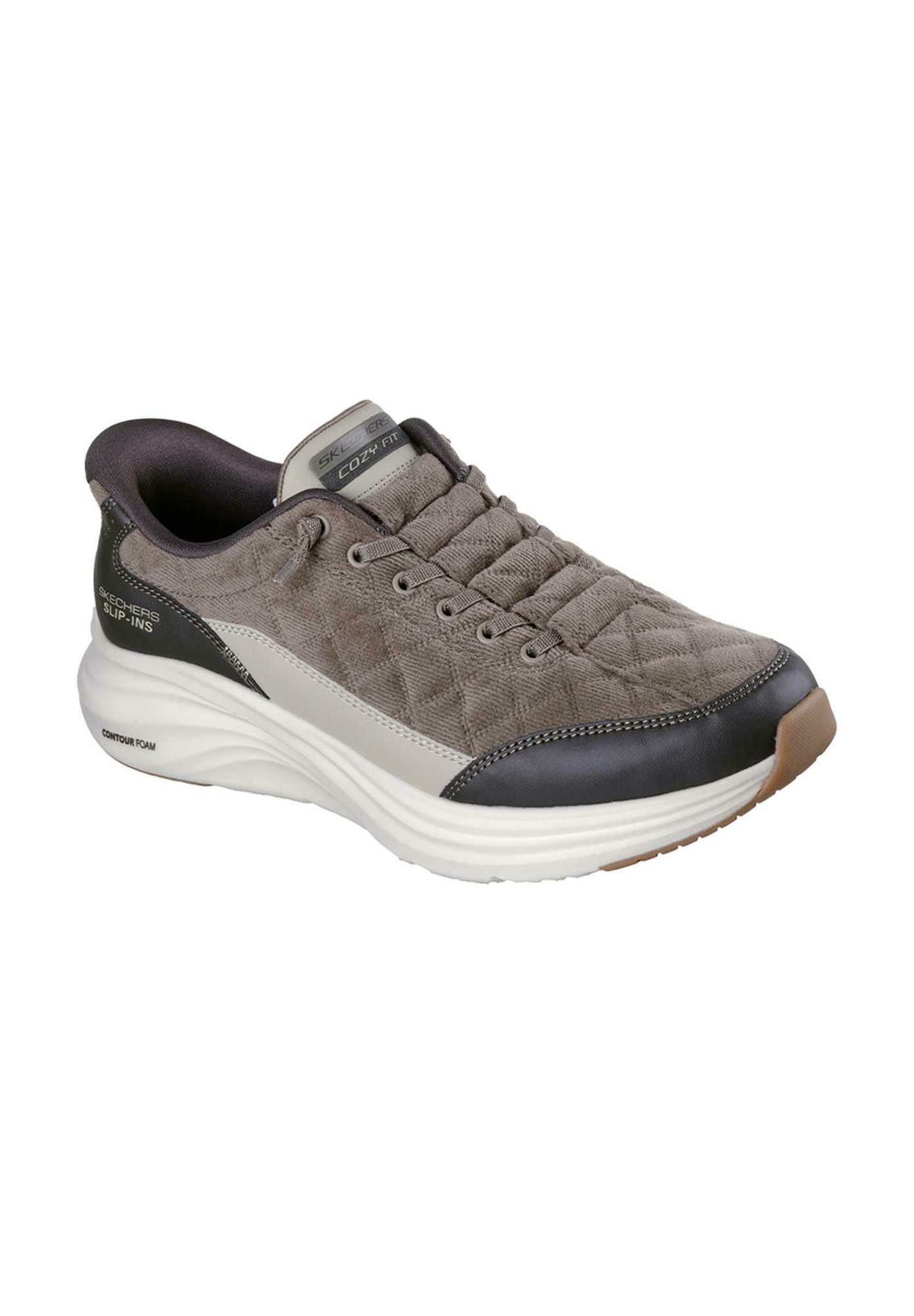 SKECHERS Matalavartiset tennarit 'CONTOUR FOAM-CORDELUX' oliivi / musta