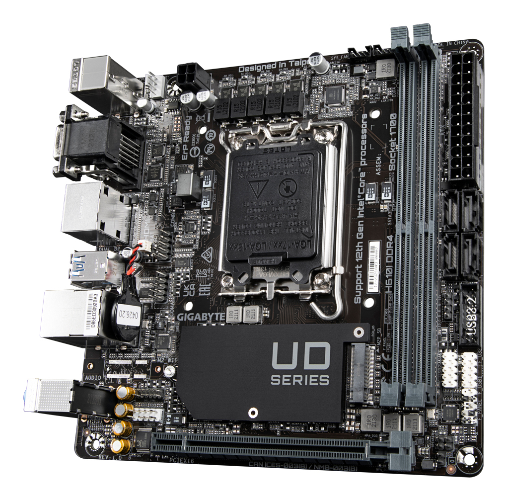 GIGABYTE H610I DDR4 Emolevy - Intel H610 - Intel LGA1700 - DDR4 RAM - Mini-ITX