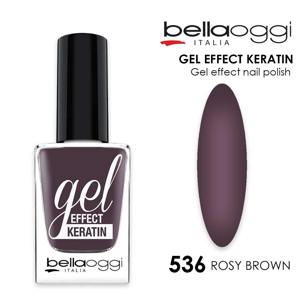 Bellaoggi Gel Effect Keratin Kynsilakka 536 - Ruusunruskea Kastanja