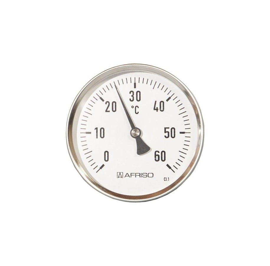 Lämpömittari Ø83x100 mm, 0-120 C - Ruostesuojattu/haponkestävä versio, Anturi: Ø8 mm taaksepäin, Tarkkuus: Kl 1,0