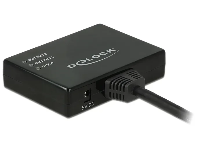 Delock 87700 - HDMI-jakaja, Musta