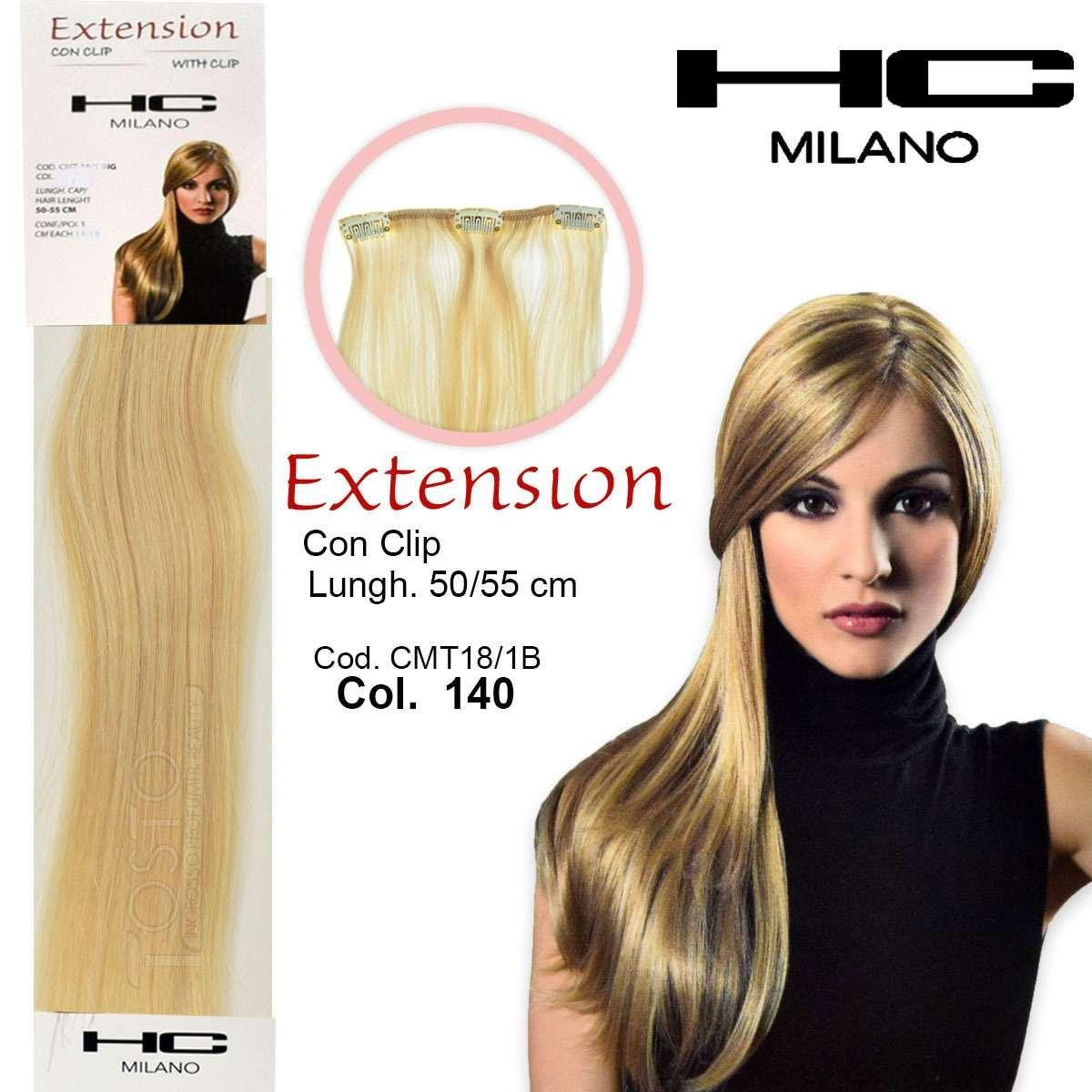 Hc milano jatko 3 klipsiä no remy leveys 14-16cm pituus 50cm col.140 erittäin vaalea blondi 9