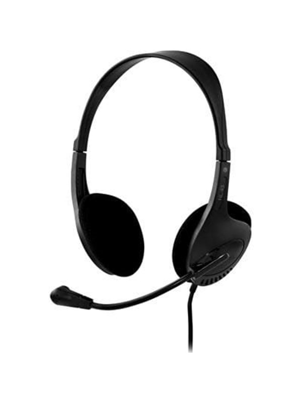 DELTACO headset, 32 Ohm, äänensäätö kaapelissa, 2,5 m, m