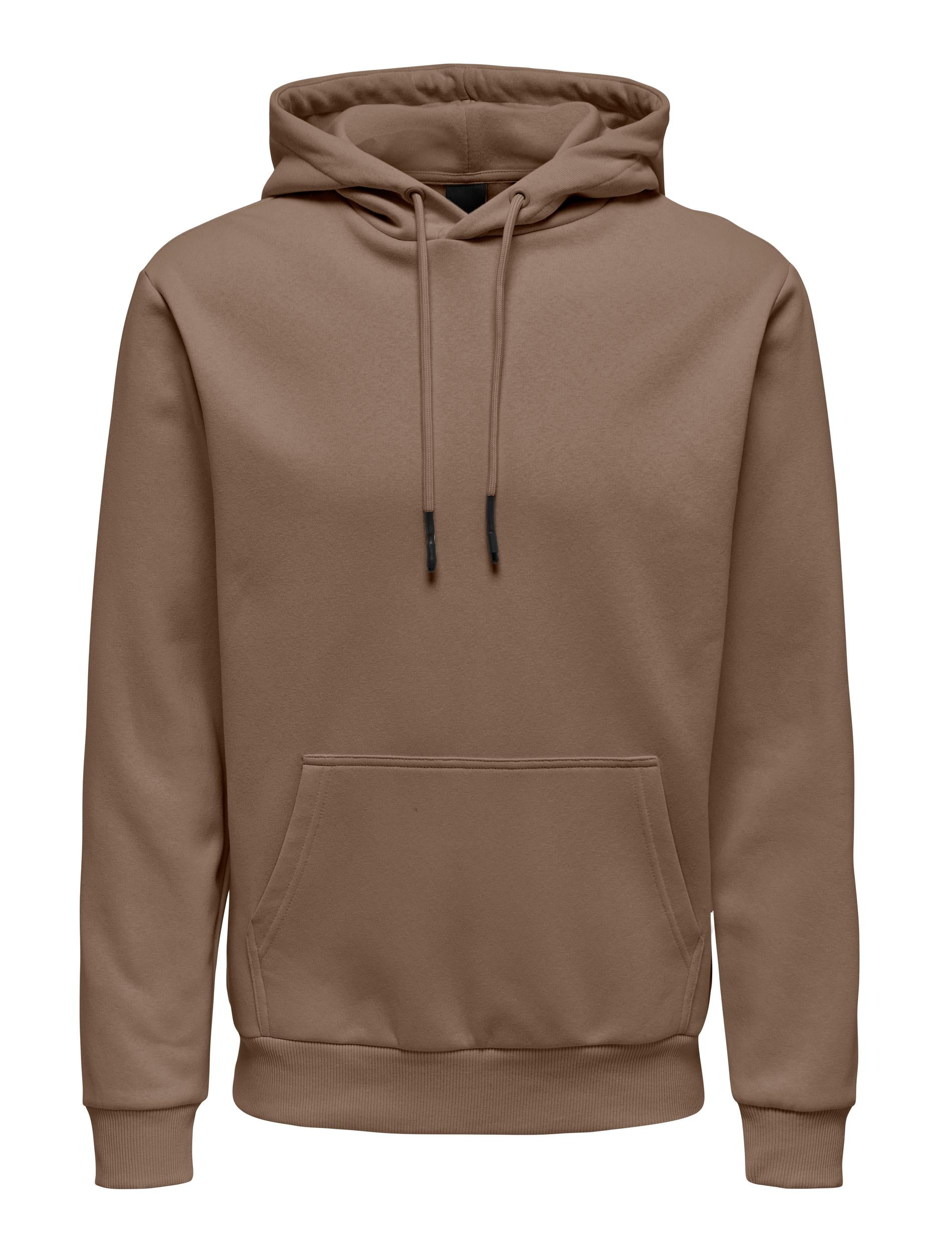 Only and Sons Miesten Huppari ONSCERES LIFE HOODIE SWEAT Ruskeanharmaa