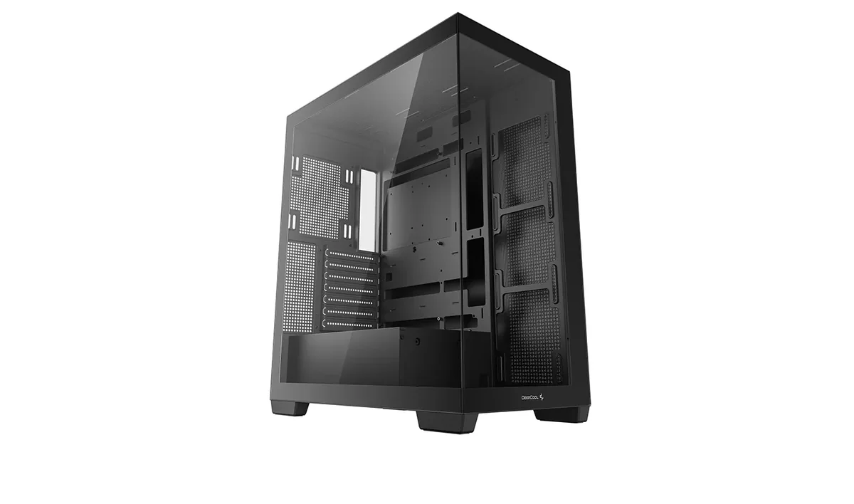 DeepCool CG580 - - sivupaneeli ikkunalla (karkaistu lasi) - ei virtalähdettä - musta - USB/ääni