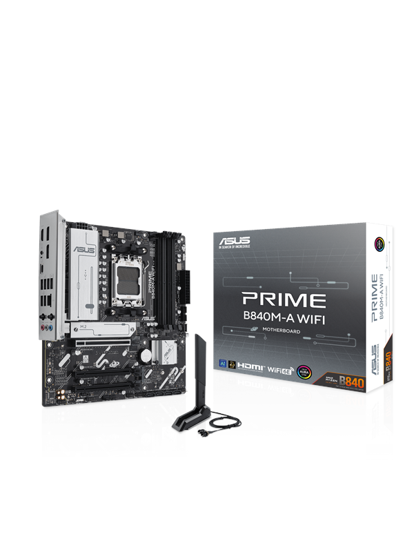 ASUS PRIME B840M-A WIFI Emolevy - AMD B840 - AMD AM5 - DDR5 RAM - Micro-ATX