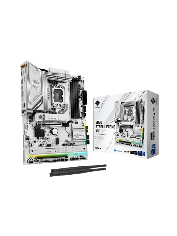 ASRock B860 Steel Legend WiFi Emolevy - Intel B860 - Intel LGA1851 - DDR5 RAM - ATX