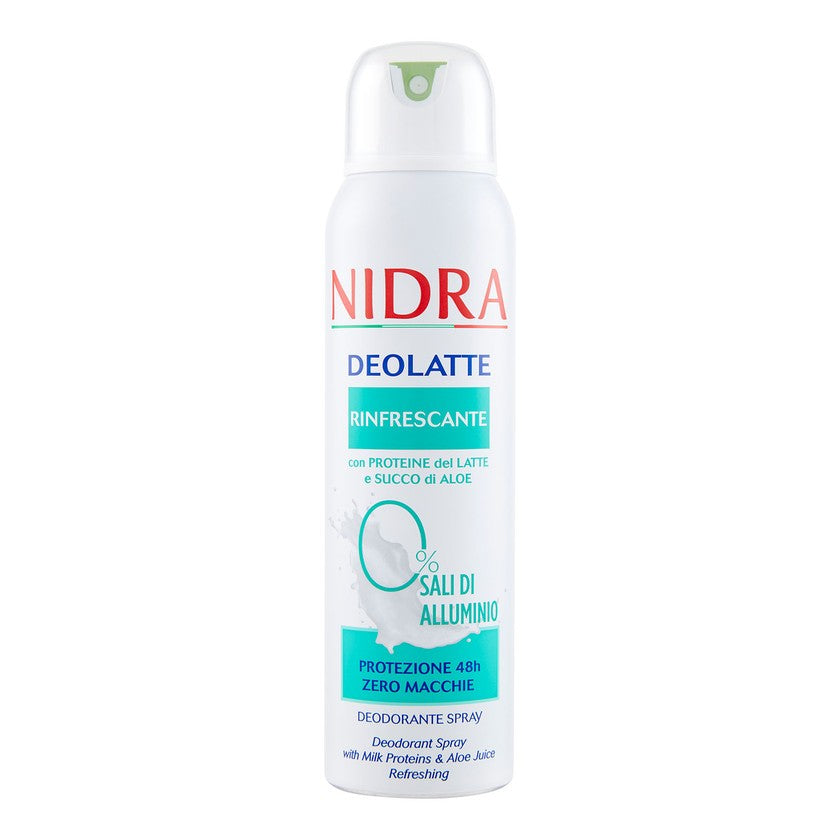 Nidra Deolatte Fresh Maitoproteiinilla ja luomu-aloeella Deodoranttisuihke 150 ml