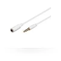 MicroConnect 3,5 mm 4-napainen audio -jatkokaapeli, 5 m, valkoinen