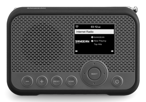 Sangean WFR-39 Portable Internet Radio - DAB/DAB+ - Musta