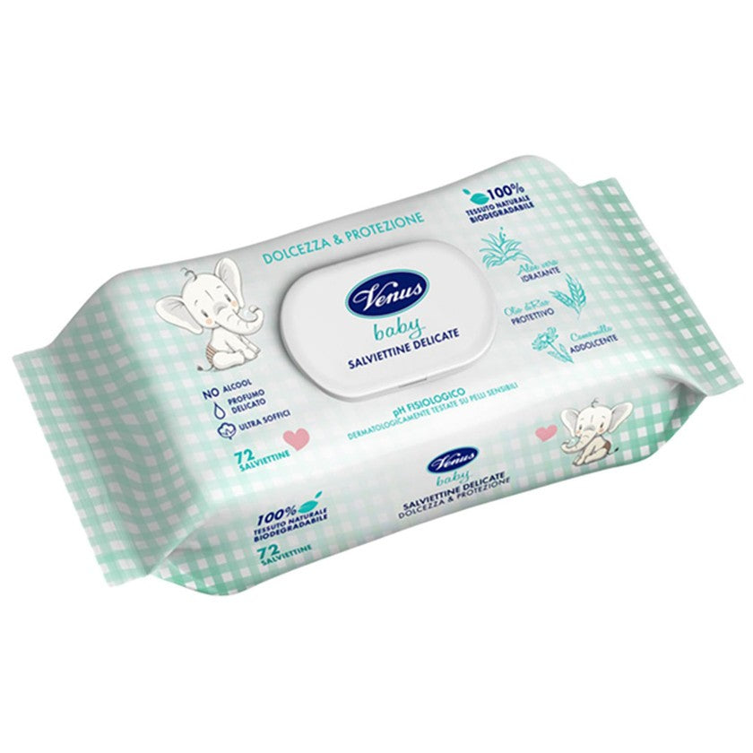 Venus Baby Hellävaraiset pyyhkeet 72 kpl