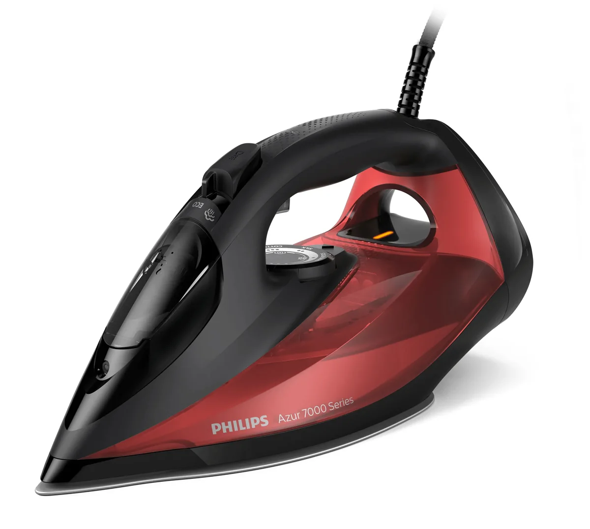 Philips Azur DST7022/40-höyrysilitysrauta, 2800 W, 0,3 l, musta/punainen