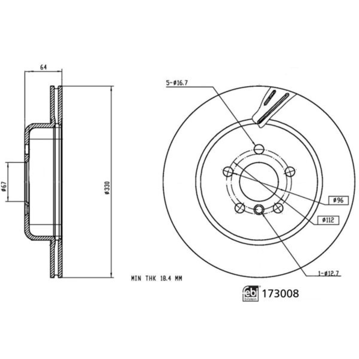 Jarrulevy FEBI BILSTEIN 173008