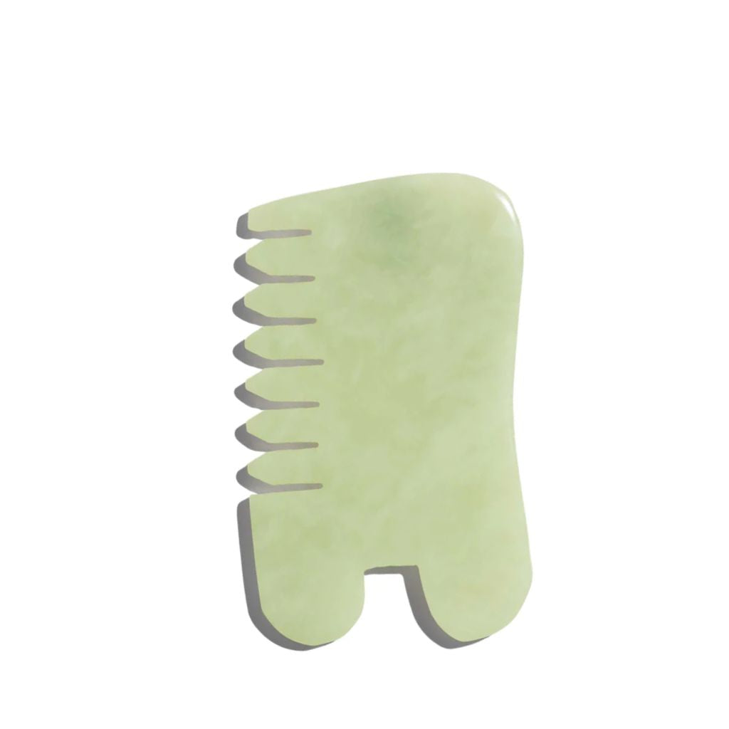 Island Jade Gemstone Gua Sha + Massaging Comb