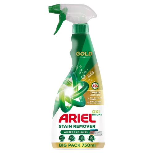 Ariel Oxi Bright Gold Tahranpoistosuihke Valkoisille Ja Värillisille Tekstiileille - 750 ml