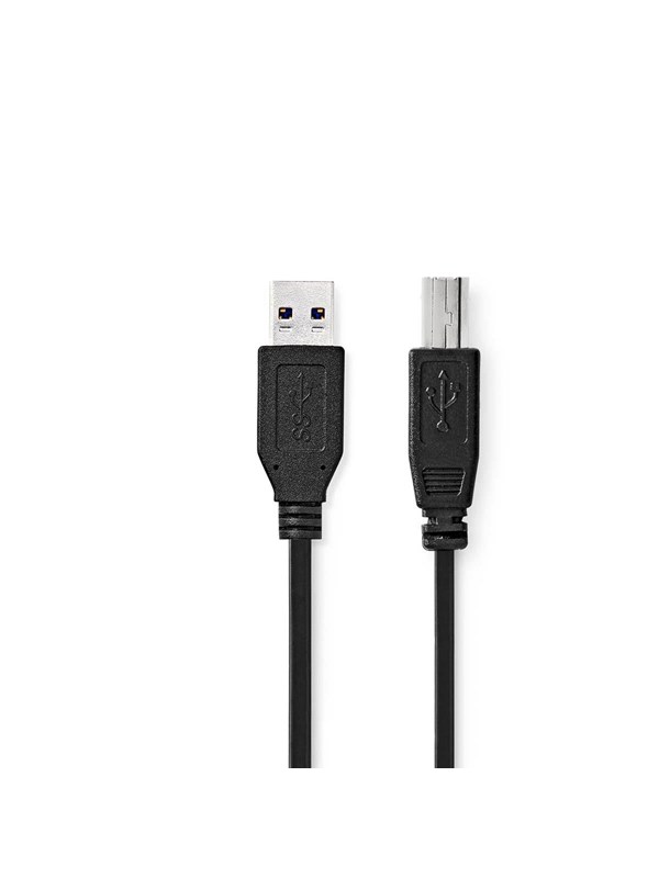 Nedis USB kaapeli | USB 3.2 Gen 1 | USB-A Uros | USB-B Uros | 5 Gbps | Niklattu | 2.00 m | Pyöreä | PVC | Musta | Laatikko