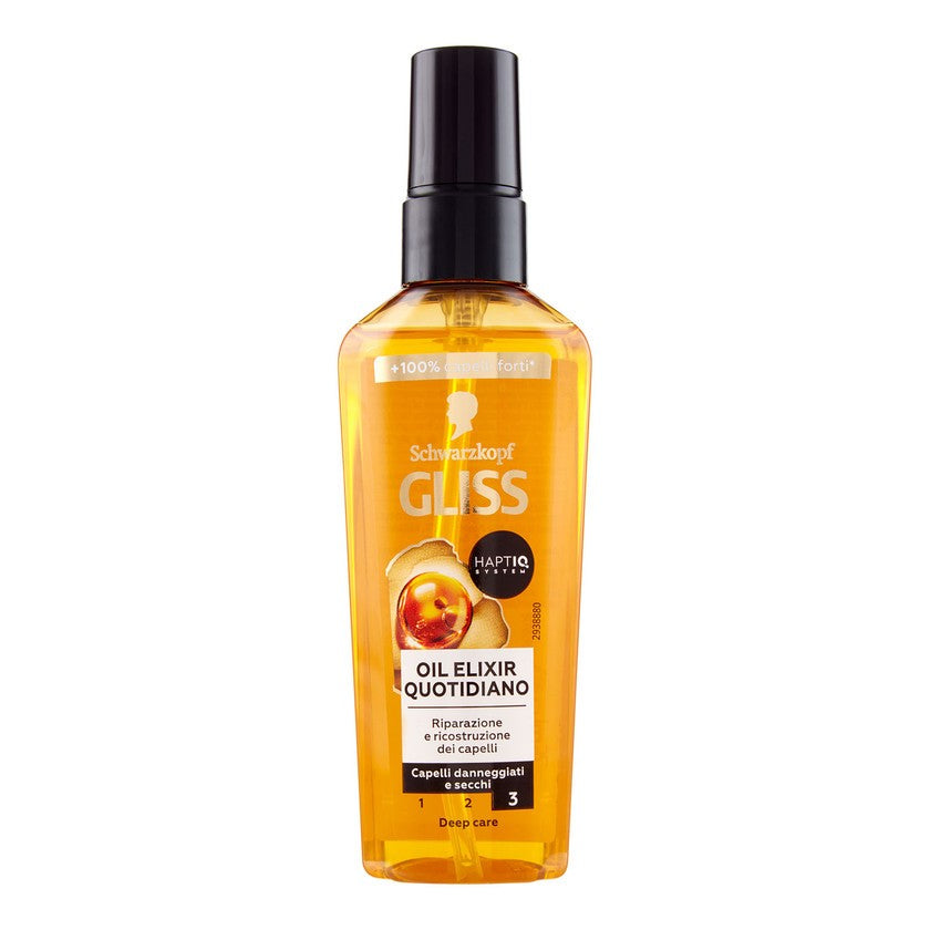 Testanera Ravitseva Päivittäinen Hoitoöljy Kuiville ja Vaurioituneille Hiuksille Oil Elixir Gliss 75 ml