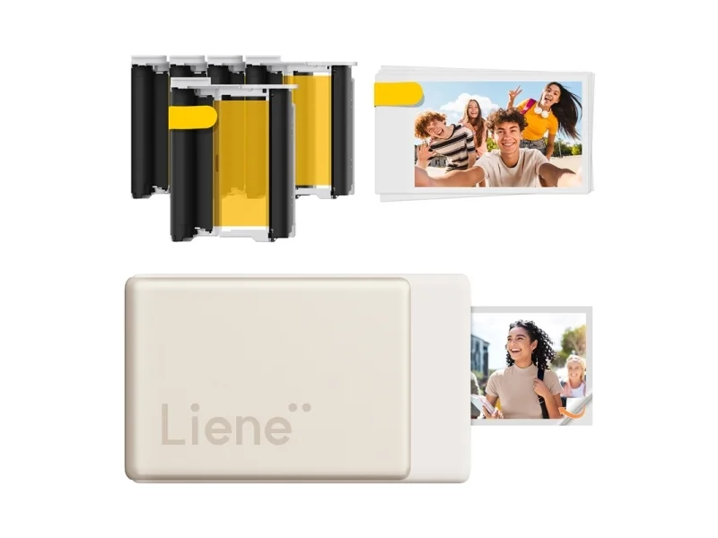 Liene Pearl N200 Pro 2x3 kannettava valokuvatulostinpaketti (kultainen)