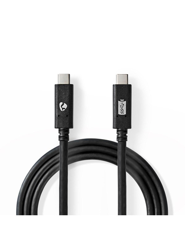Nedis USB kaapeli | USB 3.2 Gen 2 | USB-CTM Uros | USB-CTM Uros | 100 W | 4K@60Hz | 10 Gbps | Niklattu | 1.00 m | Pyöreä | PVC | Musta | Laatikko