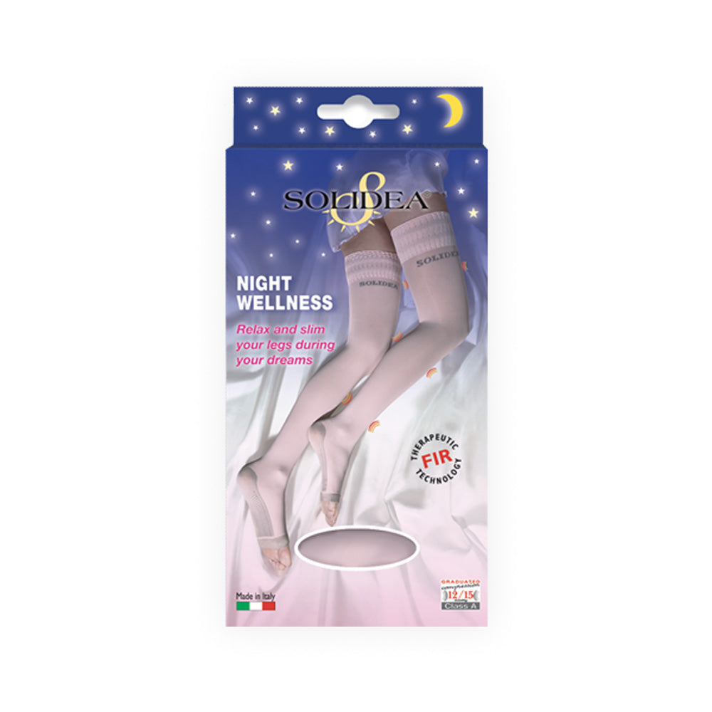 Solidea Night Wellness 70 denin asteittaiset tukisukat, 12 kpl, 15 mmHg, 4 l, pinkki