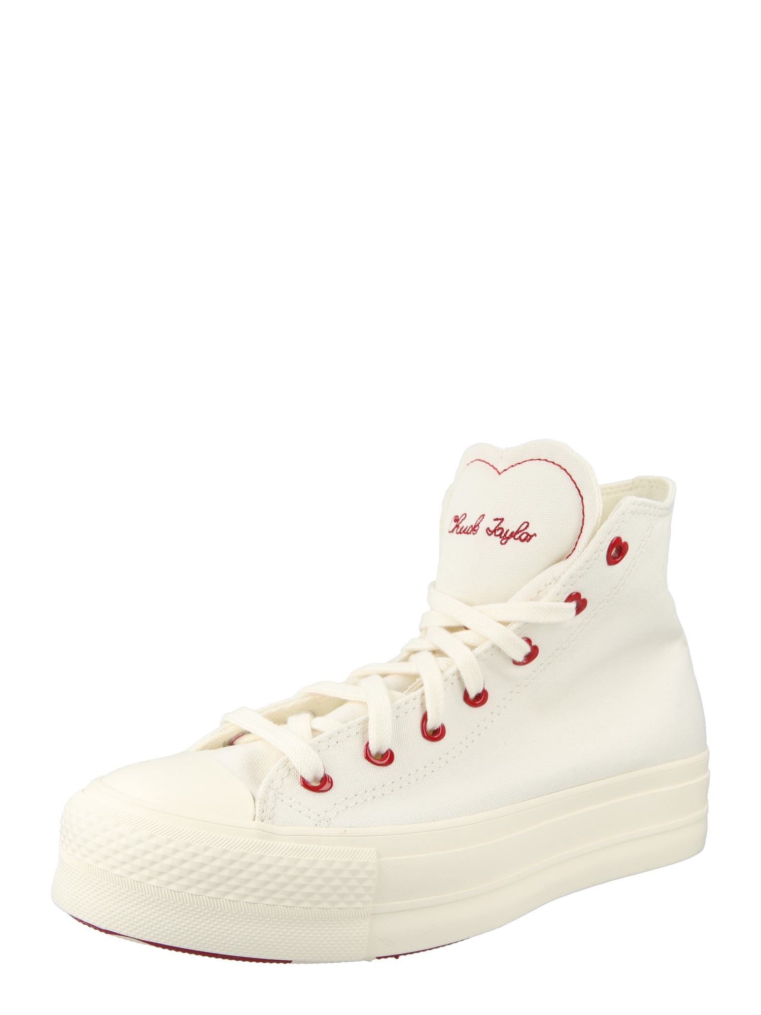 CONVERSE Korkeavartiset tennarit 'Chuck Taylor All Star' kirkaanpunainen / valkoinen