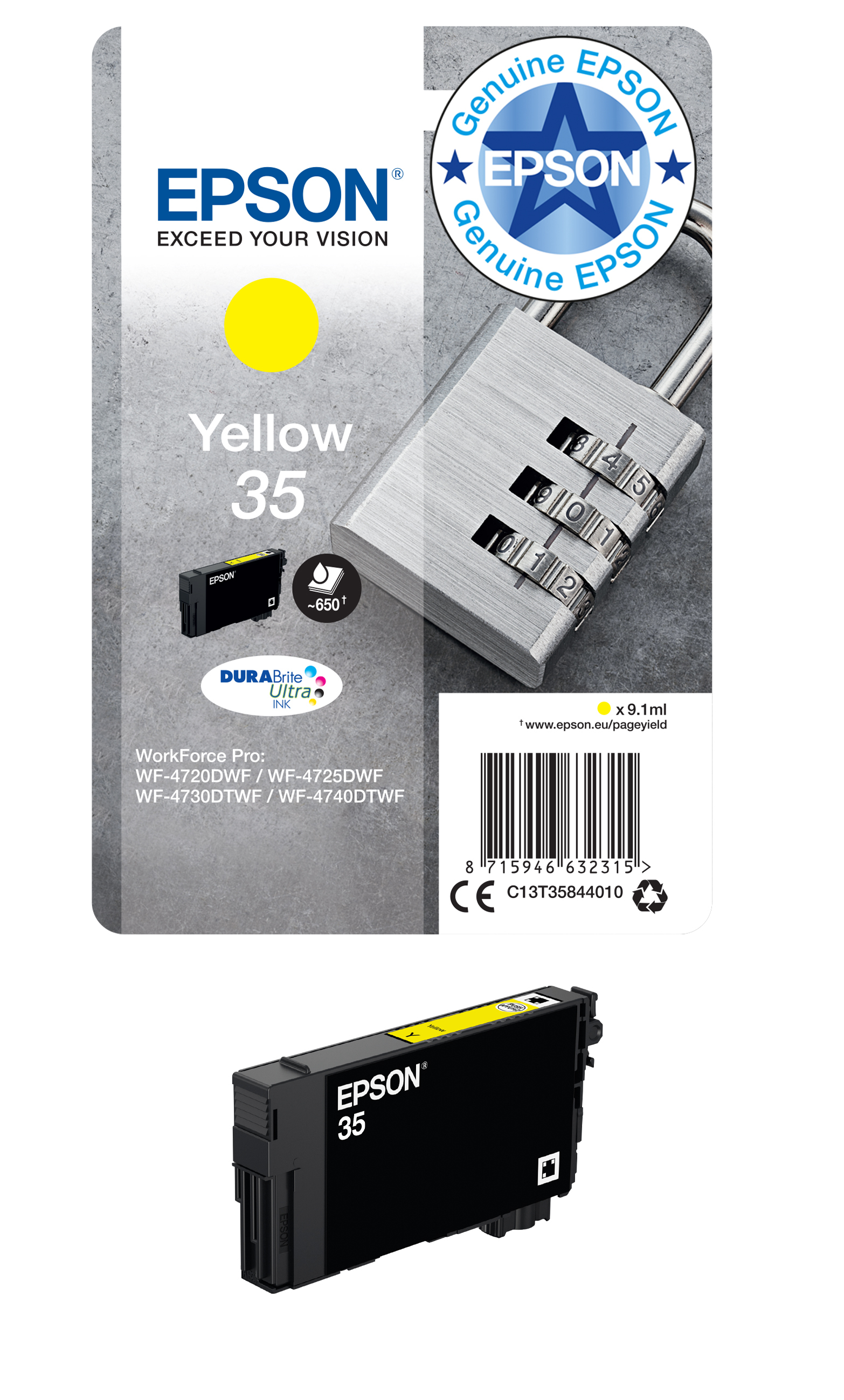Epson Muste Keltainen 35 9.1ml - Wf-4730