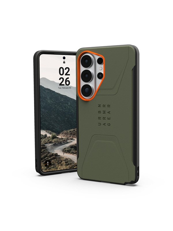 Urban Armor Gear Civilian, Suojus, Samsung, Galaxy S26 Ultra, 17,5 cm (6.9), Oranssi, Oliivi