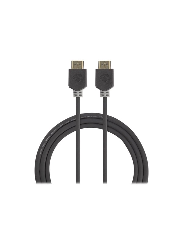 Nedis High Speed HDMI TM Kaapeli Ethernet | HDMITM liitin | HDMITM liitin | 4K@60Hz | ARC | 18 Gbps | 3.00 m | Pyöreä | PVC | Antrasiitti | Laatikko