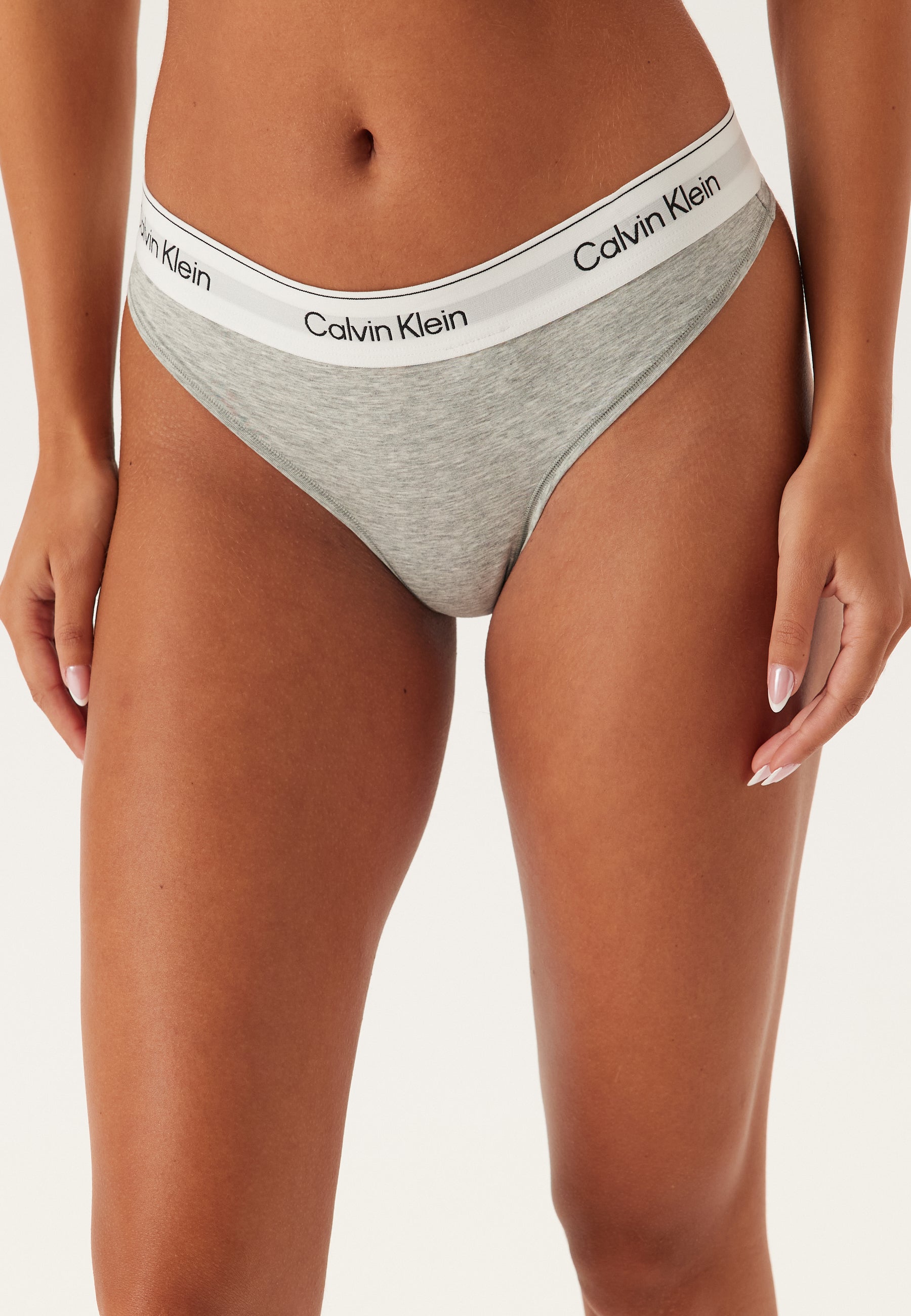 Calvin Klein Underwear Stringit meleerattu harmaa / musta / valkoinen