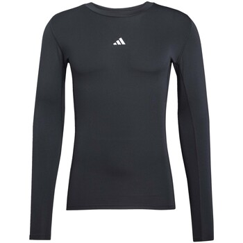 ADIDAS PERFORMANCE Toiminnallinen paita 'TECHFIT Long Sleeve' musta / valkoinen