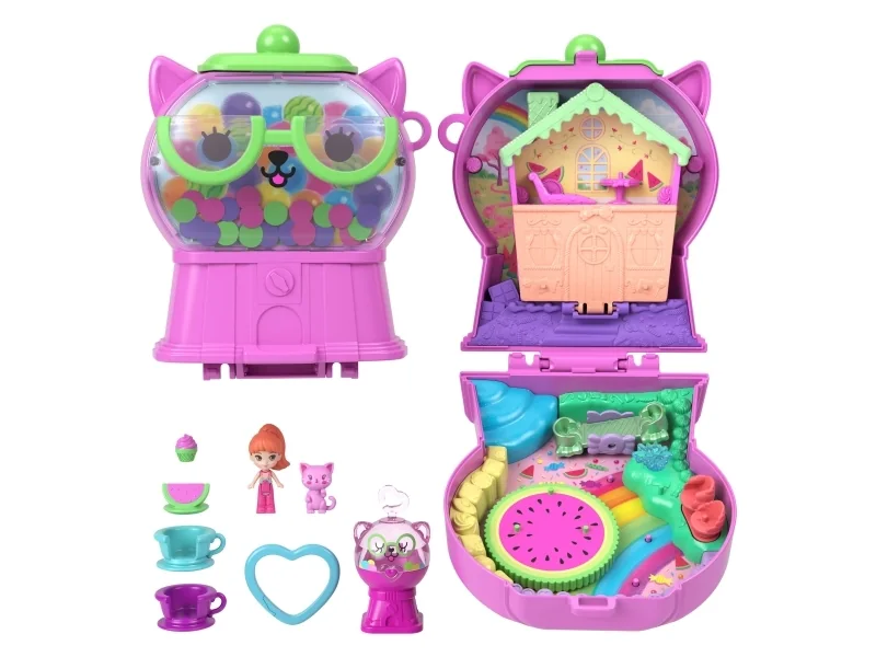 Polly Pocket Core Compact Watermelon Gumball Kitty