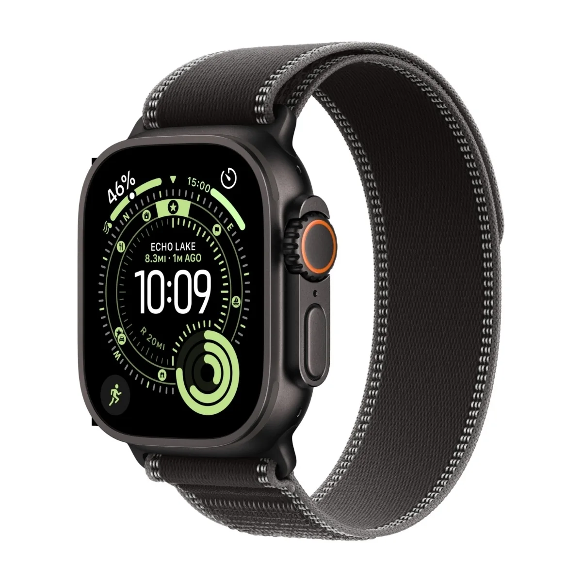 Apple Watch Ultra 3 49mm (musta tit./musta/hiili Trail ranneke) M/L