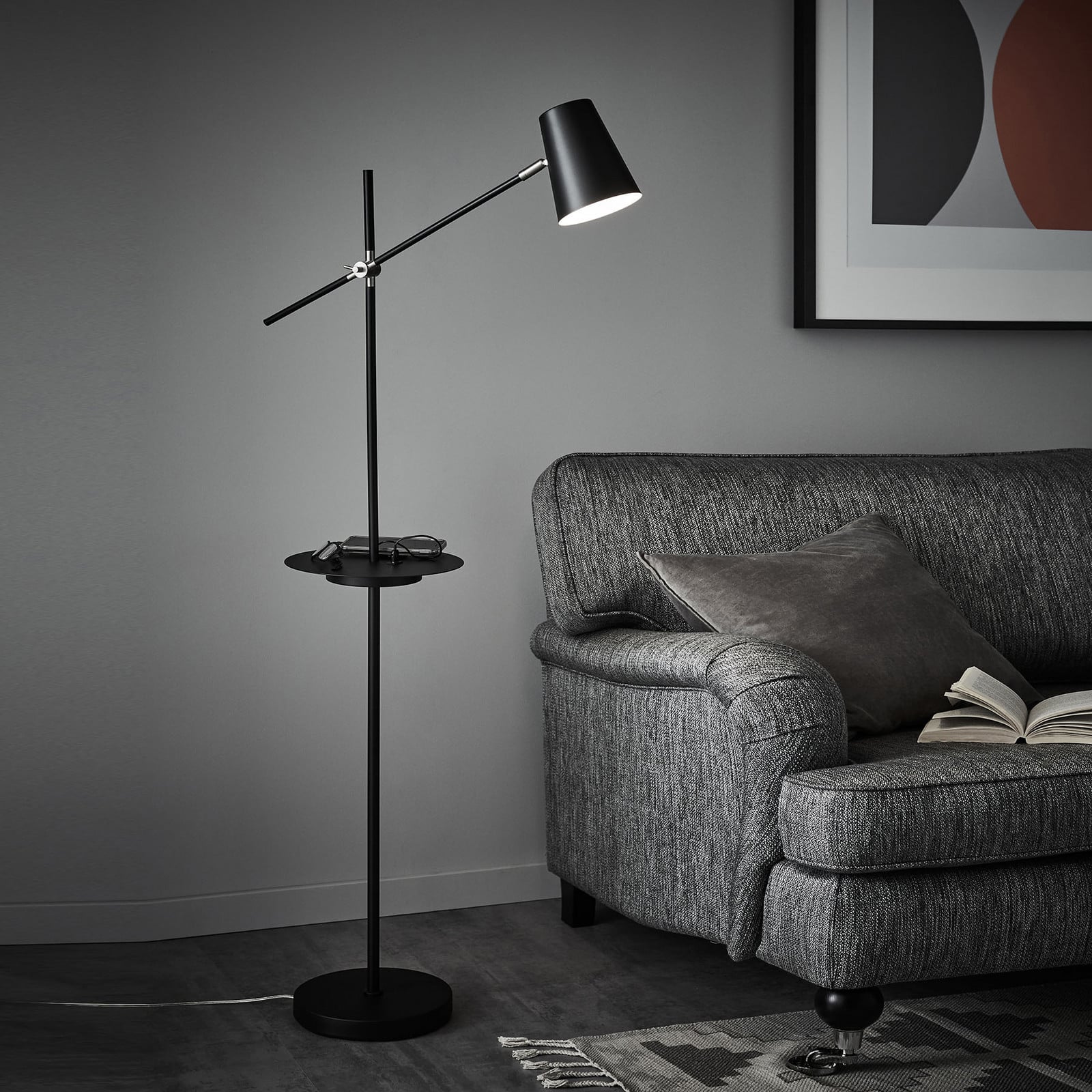 Linear Lattiavalaisin USB Musta - Markslöjd - Olohuone - Skandinaavinen - Metalli - Varjostimella