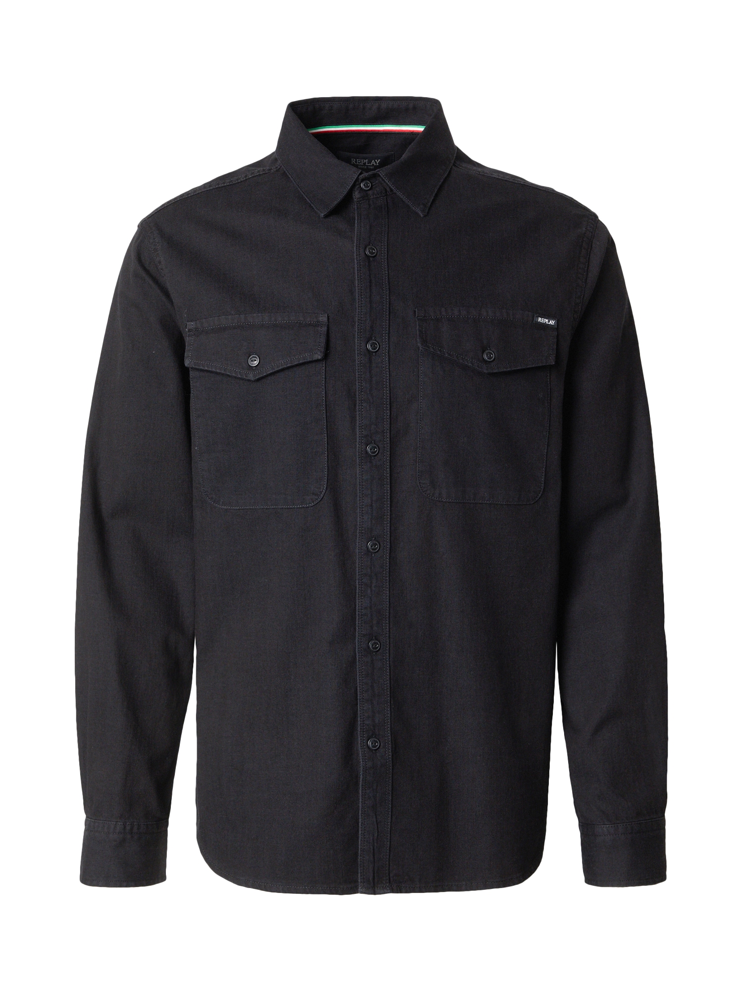 Pitkähihainen paitapusero Replay 6.5 OZ BLACK DENIM M4124 .000.862 B02 EU M