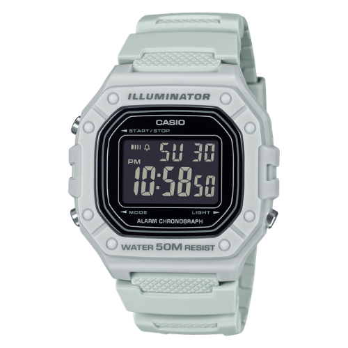 Casio Collection W-218H-8BVEF Miesten Klassinen Neliönmuotoinen Digitaalinen Kello - Harmaa