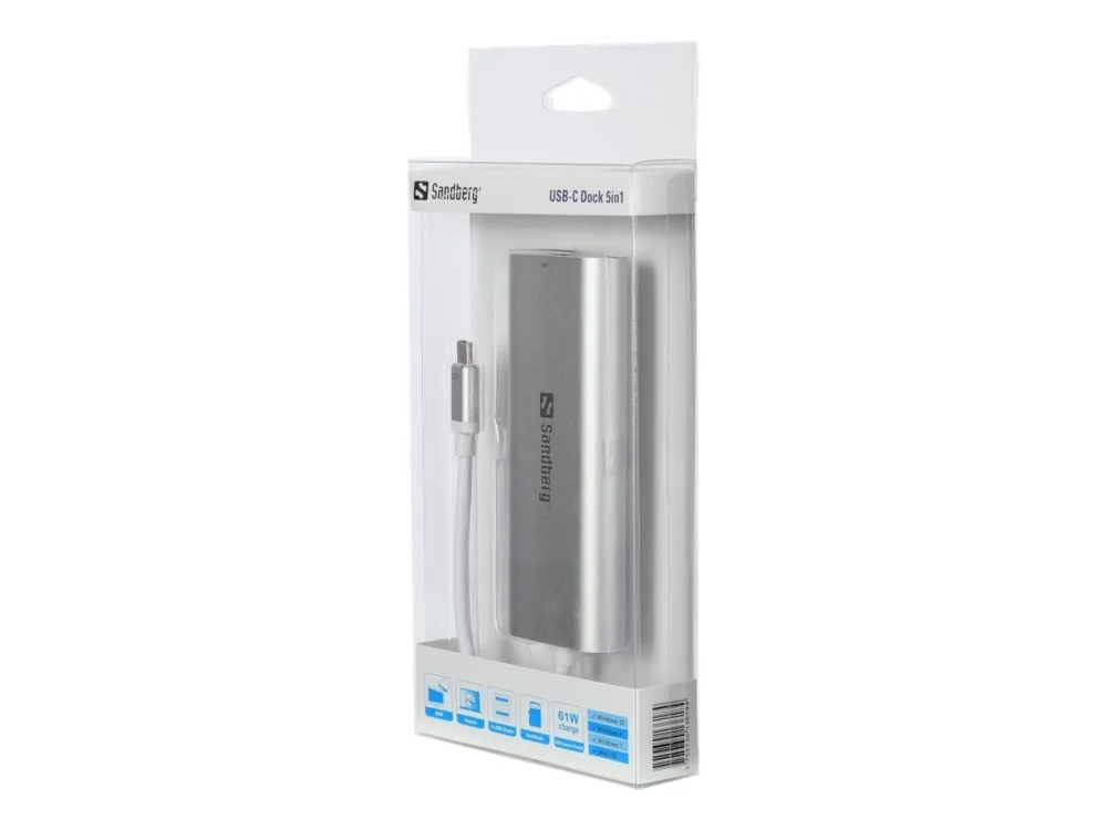 Sandberg USB-C telakka / HDMI+LAN+SD+USB 61W