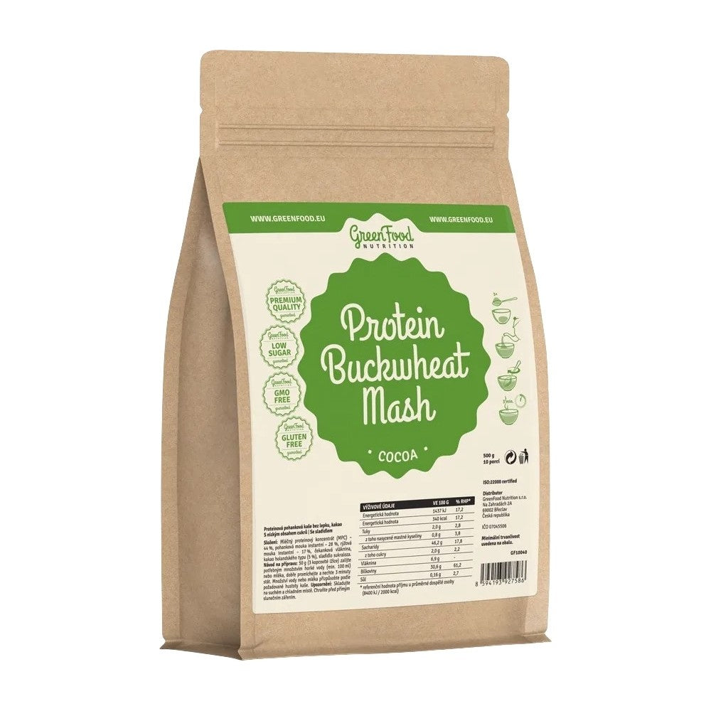 Greenfood Porridge Proteico di Grano Saraceno al Cacao 500 g — Integratore Sport