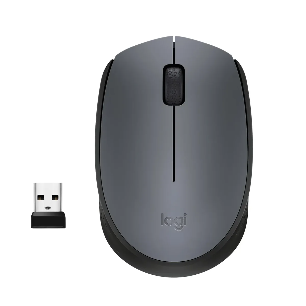 Logitech M170 Wireless Mouse - Harmaa - Hiiri - Optinen - 3 painiketta - Musta